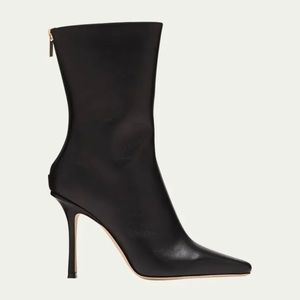 JIMMY CHOO Agathe Leather Stiletto Booties